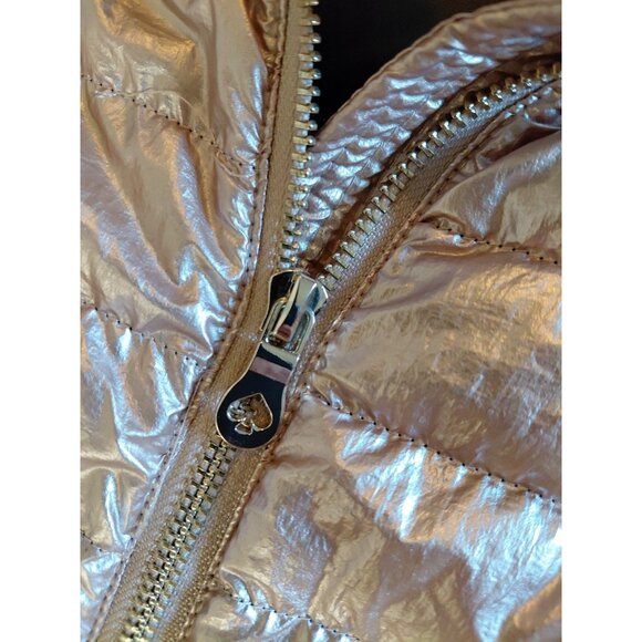 Kate Spade Rose Gold Packable Down Filled Puffer Jacket Medium Has Carry Bag - Picture 10 of 16